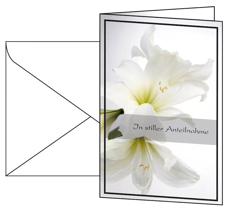 SIGEL Trauerkarten weiße Amaryllis DS006 DIN A6, 10 St.