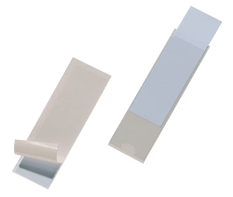 DURABLE Beschriftungsschilder mit selbstklebender Hülle POCKETFIX® genarbt Ordner, Mappen, Hefter, etc., 10 St.