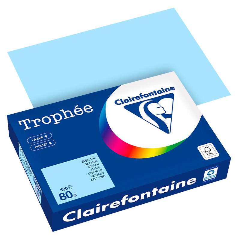 Clairefontaine Kopierpapier Trophée eisblau DIN A4 80 g/qm 500 Blatt