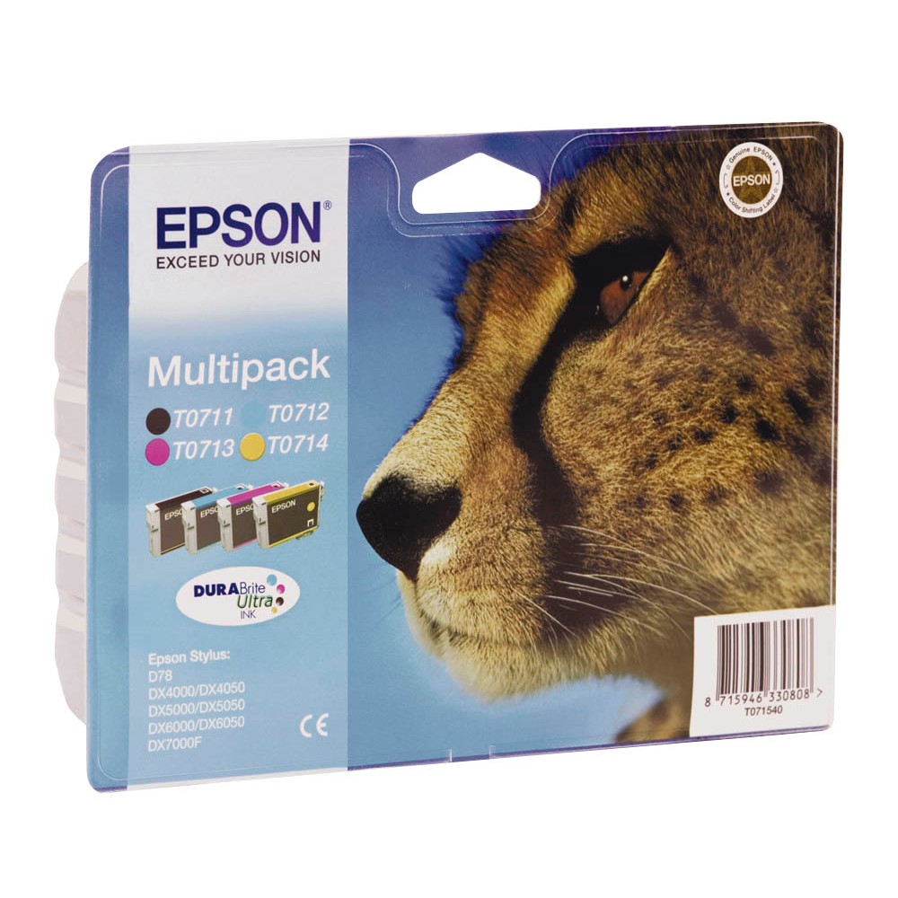 Epson T0715 / C13T07154012 Tinten Multipack CMYK (4er Set)