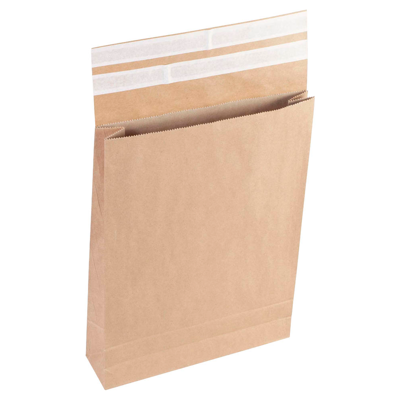 flexiPAK Faltentaschen classic Doppelfixverschluss DIN B4 ohne Fenster braun mit 5,0 cm Falte, 300 St.