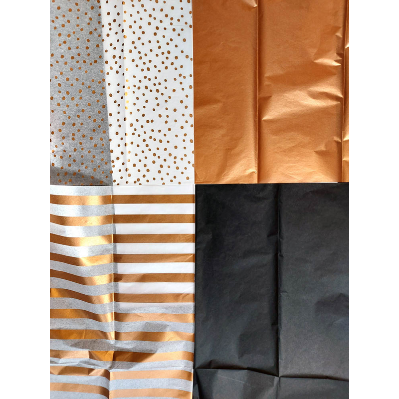 artoz Seidenpapier sortiert kupfer/schwarz/weiß, 50,0 x 70,0 cm