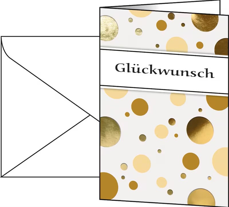 SIGEL Glückwunschkarten Golden Bubble DS106 DIN A6, 10 St.