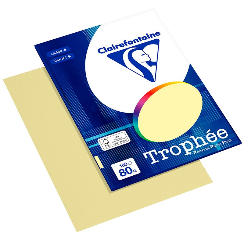 Clairefontaine Kopierpapier Trophée gelb DIN A4 80 g/qm 100 Blatt