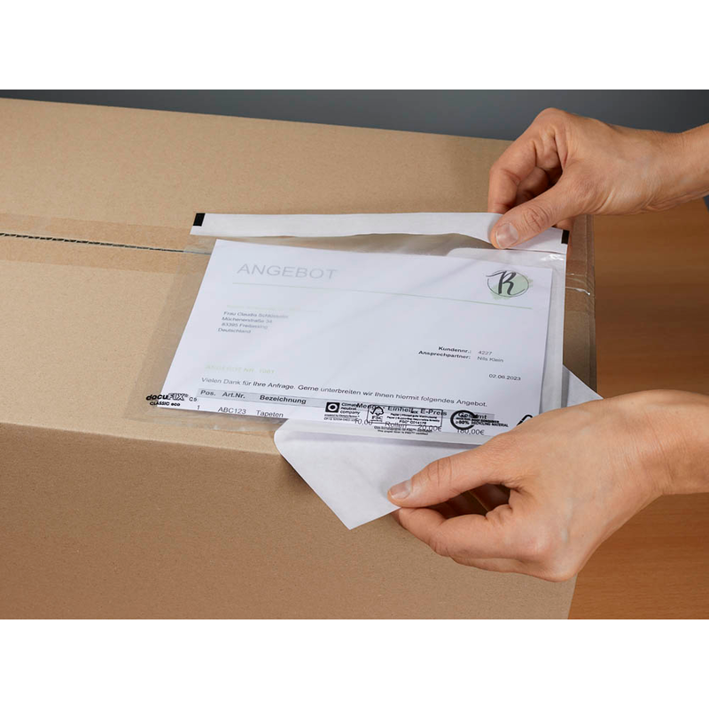 docuFIX® CLASSIC Lieferscheintaschen eco Kunststoff DIN C5 500 St.