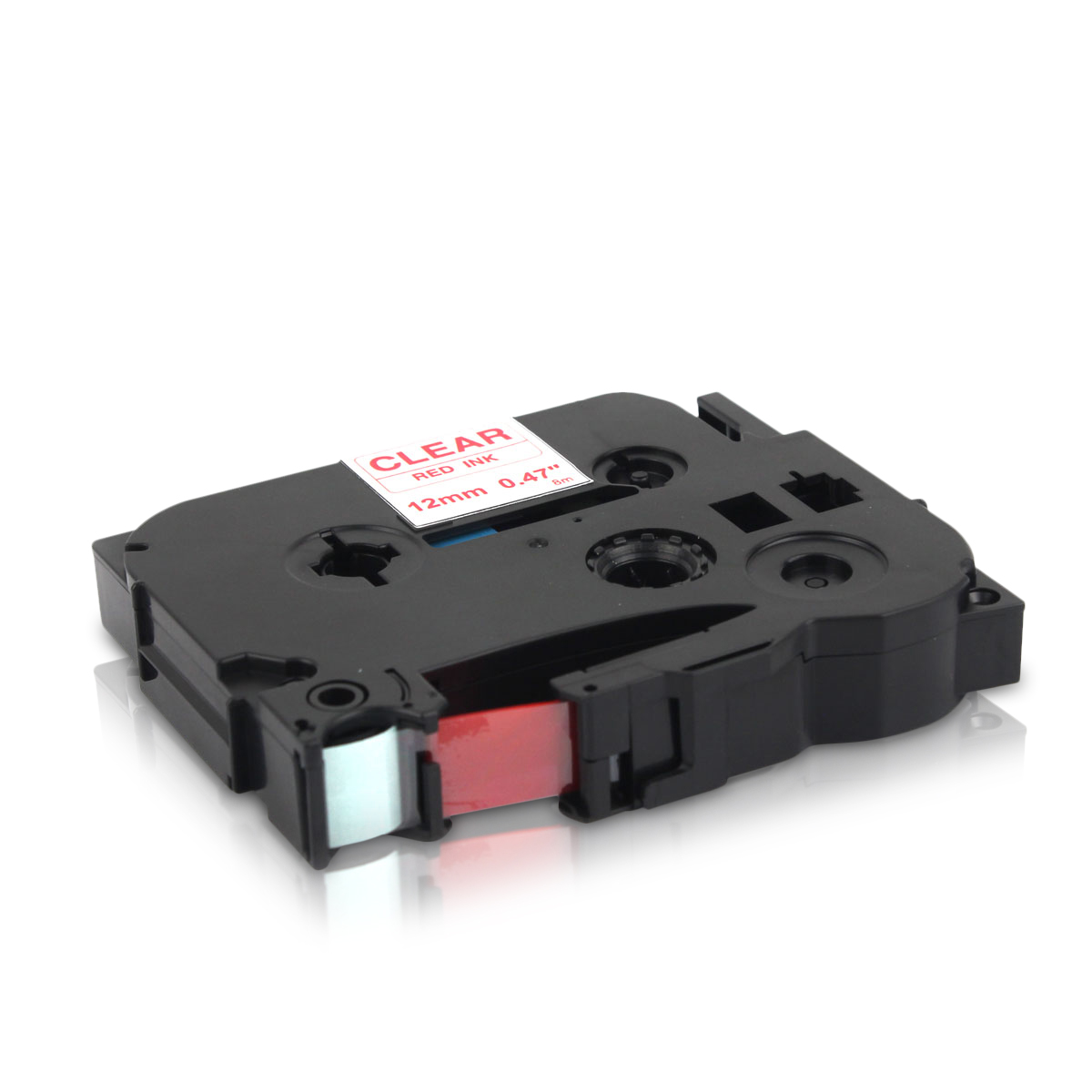 Kompatibel zu Brother TZe-132 P-Touch Schriftband 12mm rot/transparent