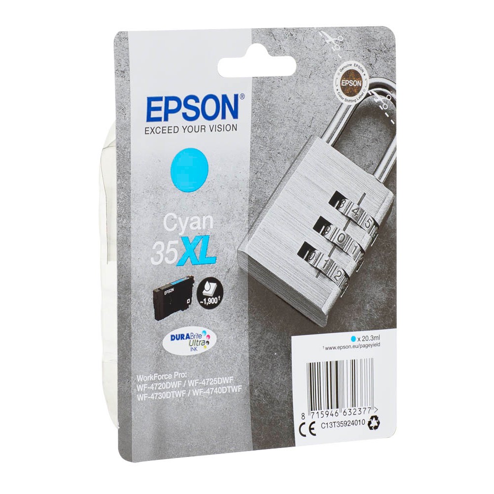 Epson Tintenpatrone cyan HC (C13T35924010, 35XL)