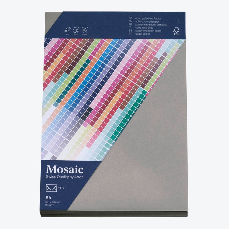 artoz Briefumschläge Mosaic DIN B6 ohne Fenster zement nassklebend 20 St.