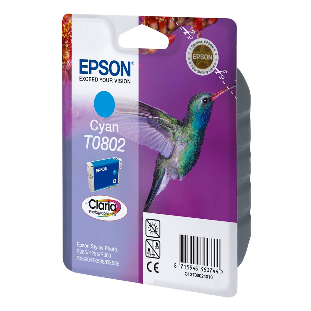 Epson Tintenpatrone cyan (C13T08024010, T0802)
