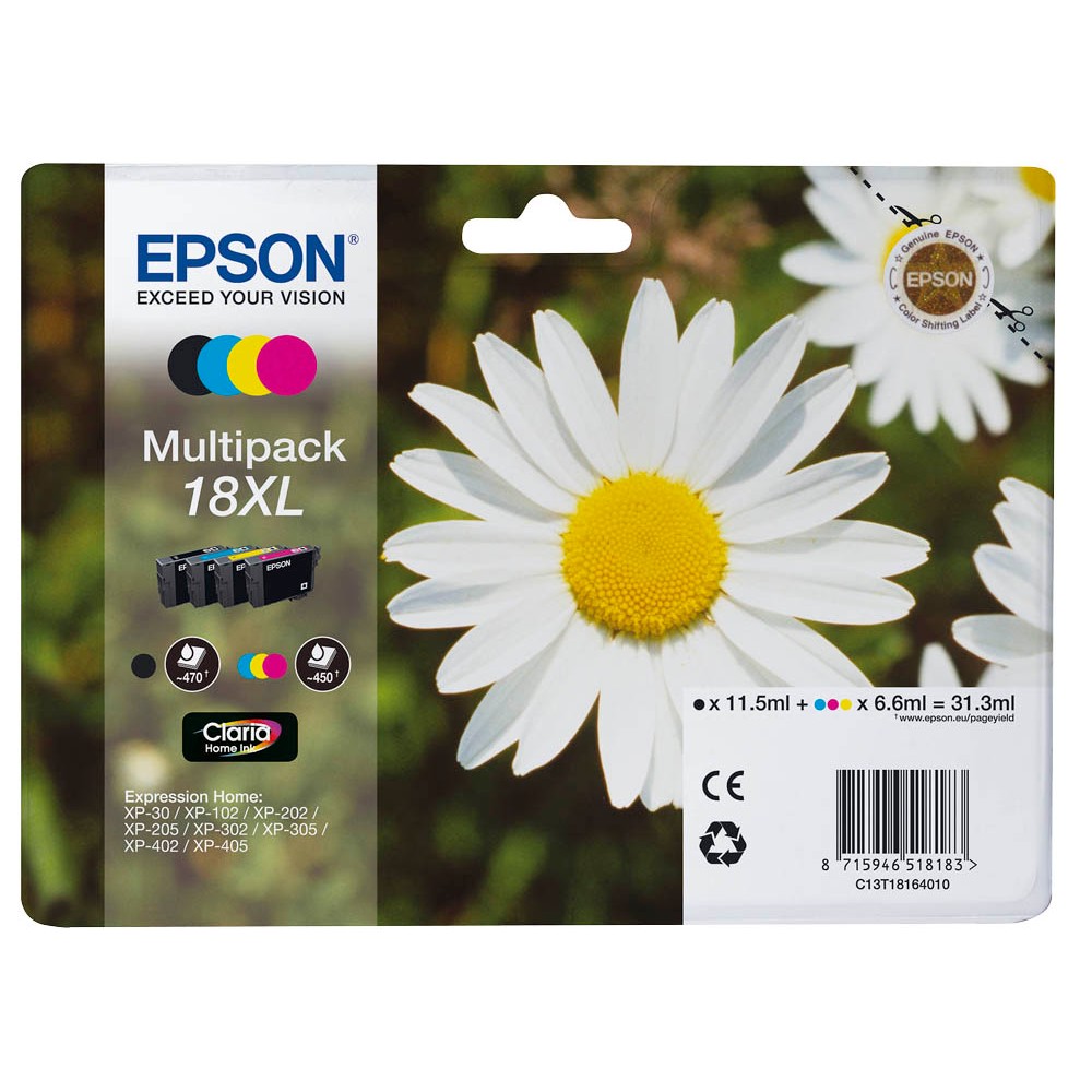 Epson 18 XL / C13T18164012 Tinten Multipack CMYK (4er Set)