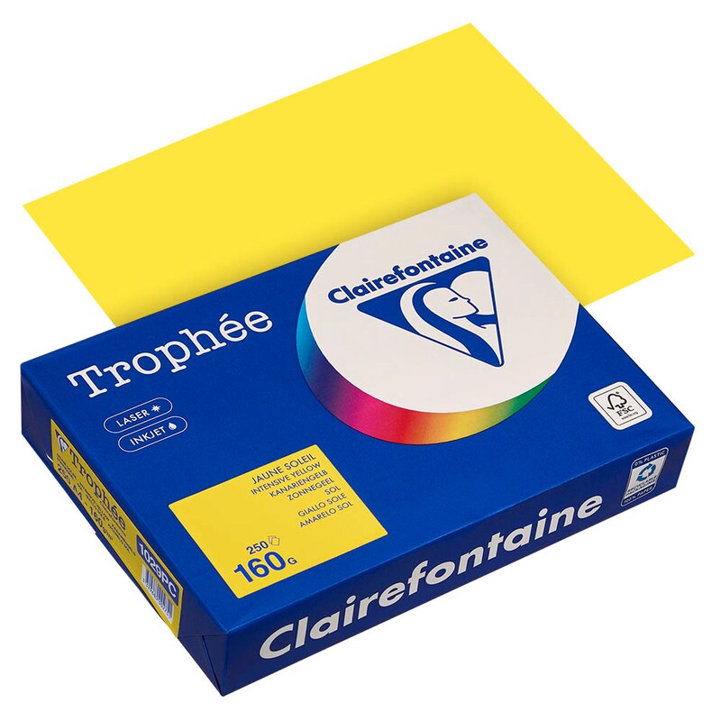 Clairefontaine Kopierpapier Trophée canariengelb DIN A4 160 g/qm 250 Blatt