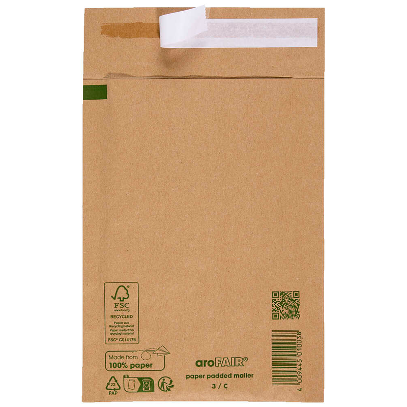 aroFAIR® Polstertaschen Gr. 3/C braun für DIN A5, 100 St.