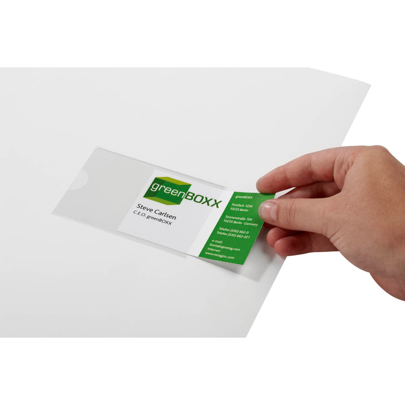 DURABLE Visitenkartentasche selbstklebend transparent, für 1 Visitenkarte, 100 St.