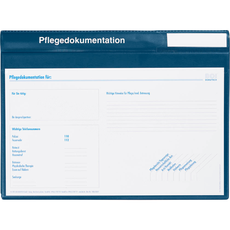 BOI Patienten-Dokumentationsmappe System-Line DIN A4 blau, 1 St.