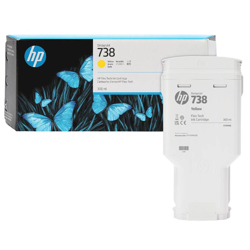 HP Tintenpatrone gelb HC (676M8A, 738)