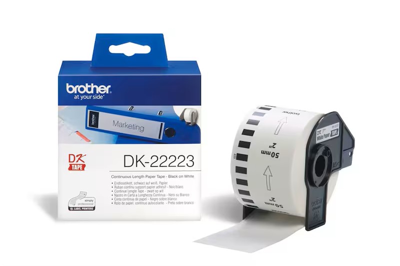 Brother Endlospapierrolle für Etikettendrucker DK22223 weiß, 50,0 mm, 1 x 1 Etiketten