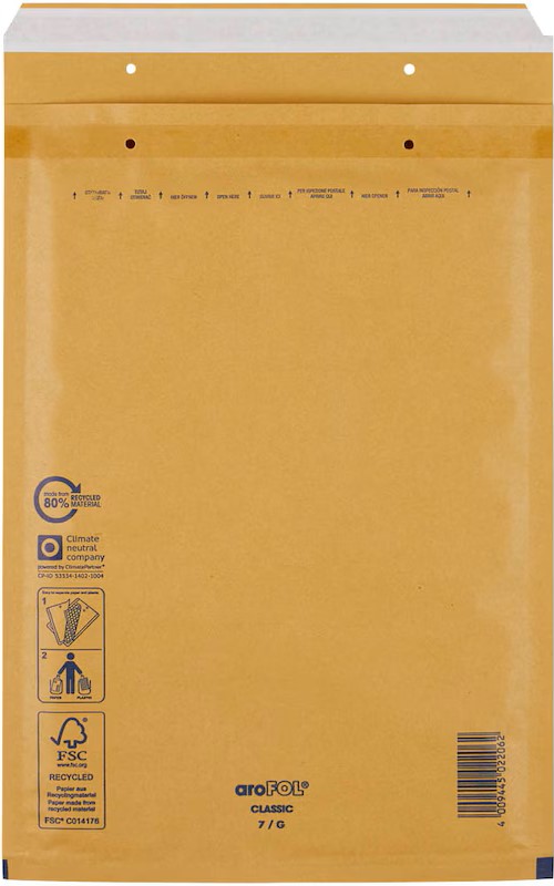 aroFOL® CLASSIC Luftpolstertaschen 7/G braun für DIN A4, 100 St.