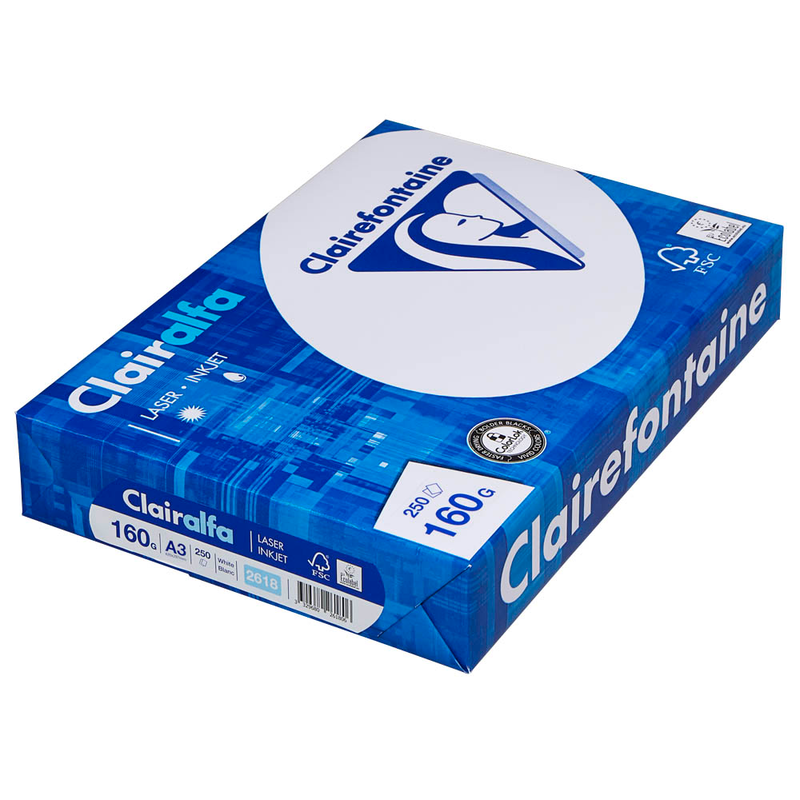 Clairefontaine Kopierpapier Clairalfa DIN A3 160 g/qm 250 Blatt