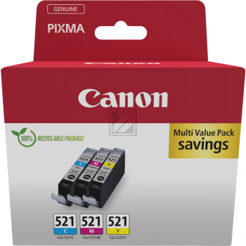 Canon Tintenpatrone with secure gelb, magenta, cyan (2934B015, CLI-521Z)