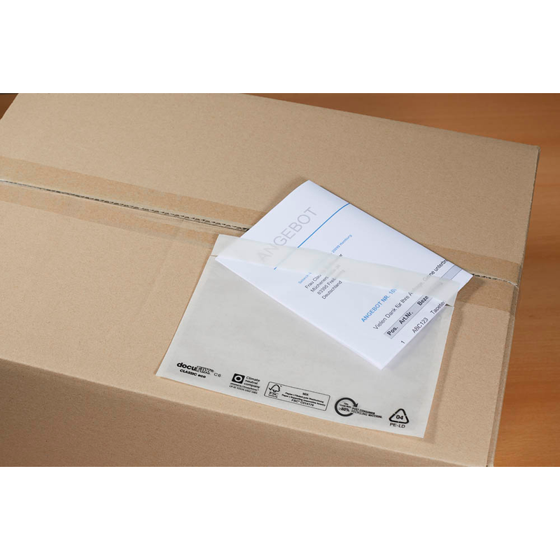 docuFIX® CLASSIC Lieferscheintaschen eco Kunststoff DIN C6 1.000 St.