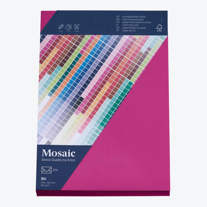 artoz Briefumschläge Mosaic DIN B6 ohne Fenster fuchsia nassklebend 20 St.