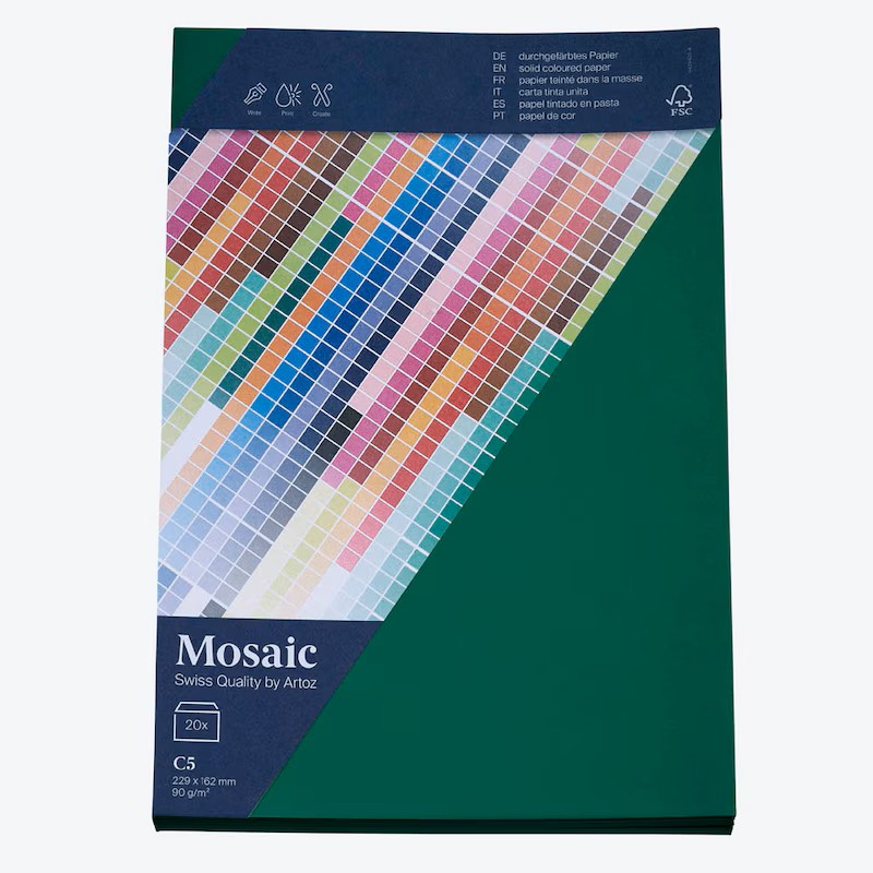 artoz Briefumschläge Mosaic DIN C5 ohne Fenster tannengrün haftklebend 20 St.