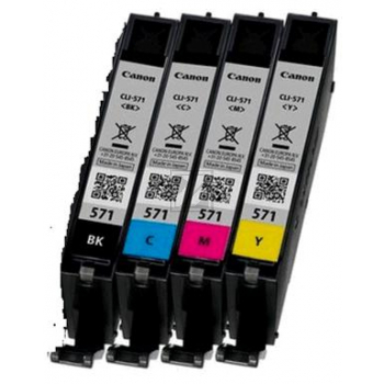 Canon Tintenpatrone gelb, magenta, schwarz, cyan (0386C008, CLI-571BK, CLI-571C, CLI-571M, CLI-571Y)