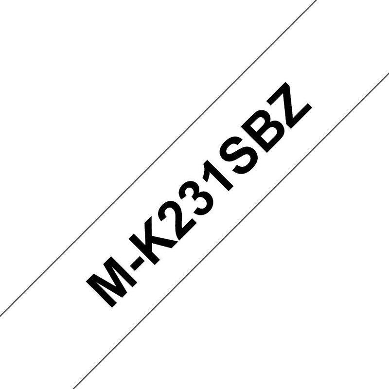 Brother Schriftband M-K M-K231S MK231SBZ, 12 mm, schwarz auf weiß, 1 St.