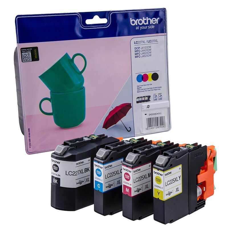 Brother Tintenpatrone gelb, magenta, schwarz, cyan (LC-227XLVALBPDR, LC-225XL, LC-227XL)