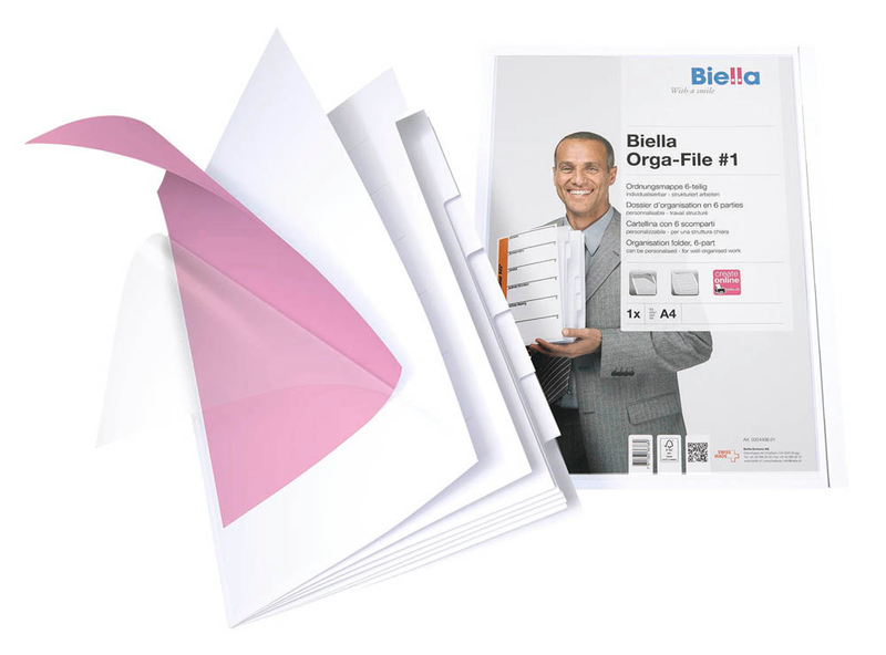 Biella Ordnungsmappe Orga-File 6 Fächer weiß, 1 St.