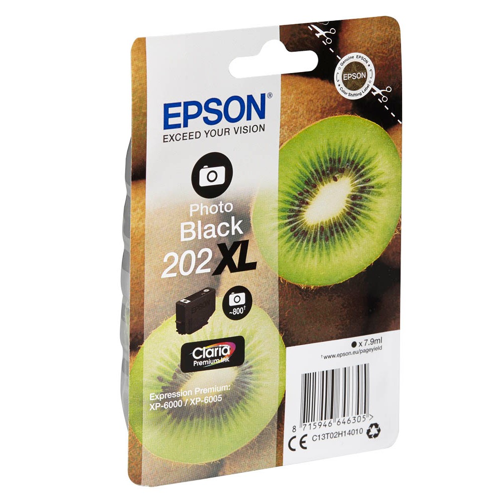 Epson Tintenpatrone schwarz photo HC (C13T02H14010, 202XL)