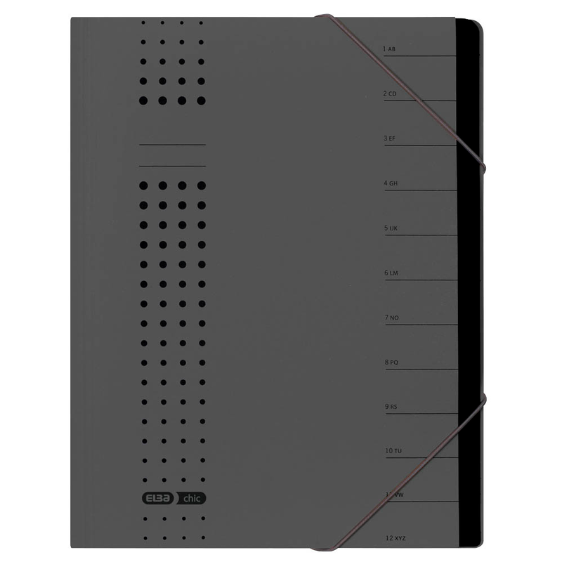 ELBA Ordnungsmappen chic 12 Fächer anthrazit, 5 St.