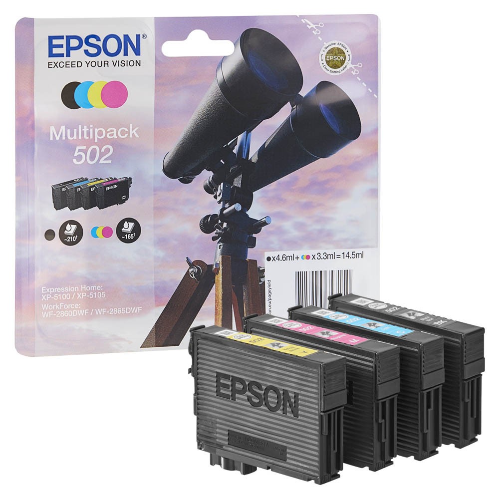 Epson 502  / C13T02V64010 Tinten Multipack CMYK (4er Set)