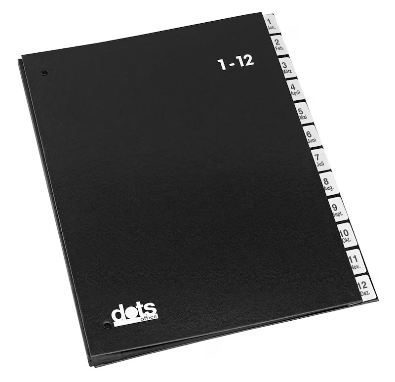 dots Pultordner 1-12, Jan.-Dez. schwarz, 1 St.