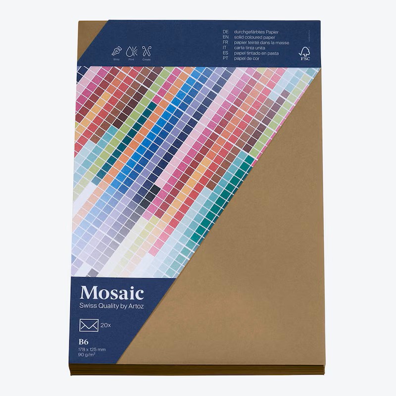 artoz Briefumschläge Mosaic DIN B6 ohne Fenster natur nassklebend 20 St.