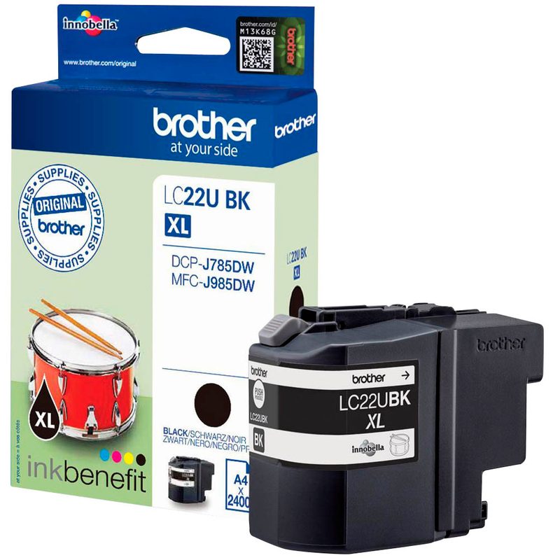 Brother Tintenpatrone schwarz HC (LC-22UBK)
