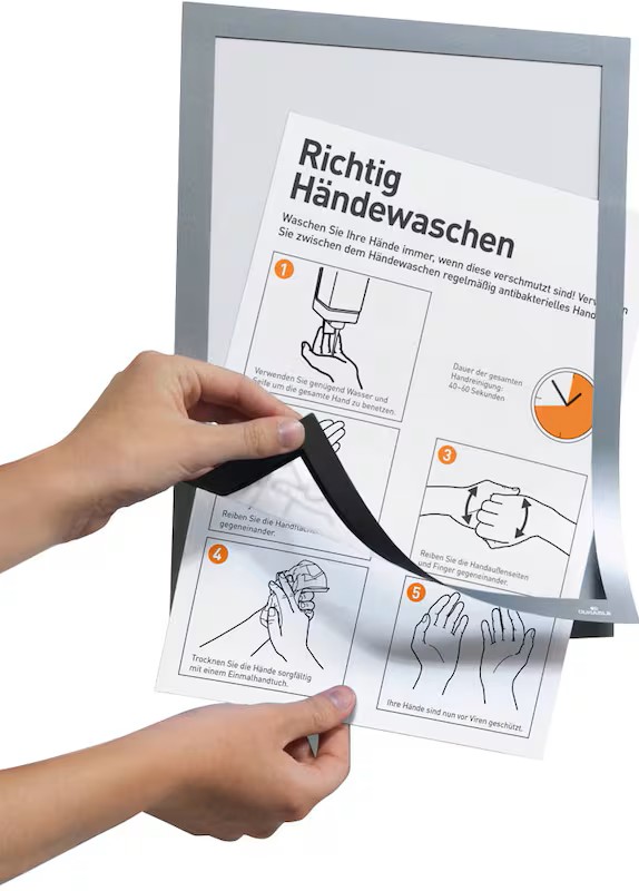 DURABLE Magnetrahmen selbstklebend DURAFRAME® silber A4, 10 St.