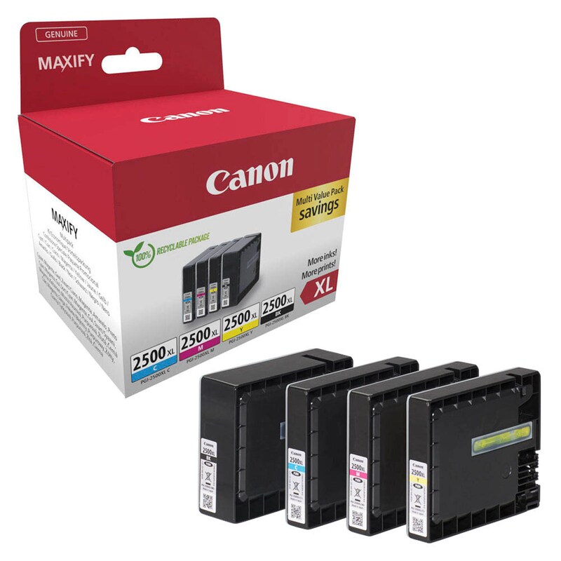 9254B010 CANON PGI2500XL Maxify MB Tinte (4) cmyk w/o SEC Seiten Cardboard