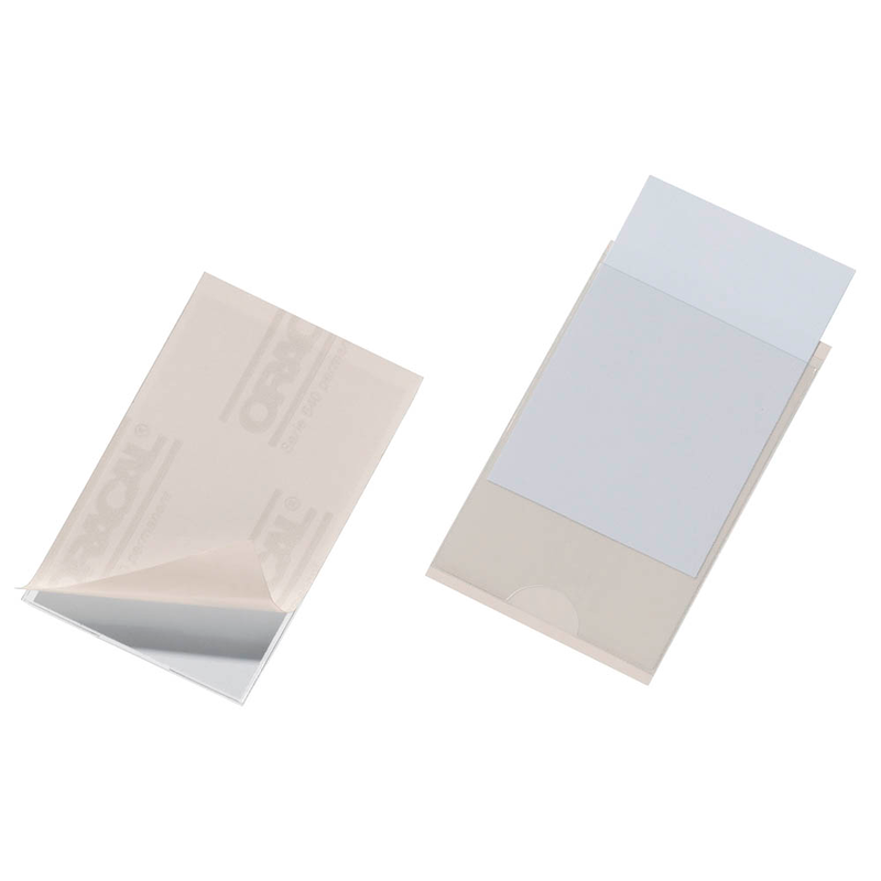DURABLE Visitenkartentasche selbstklebend transparent, für 1 Visitenkarte, 100 St.