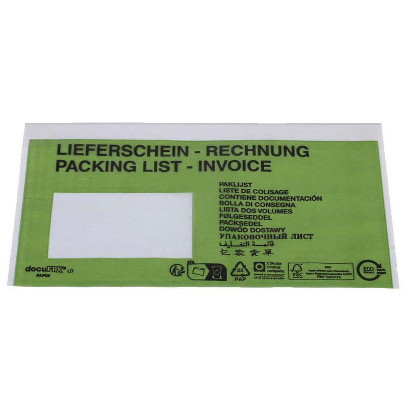 docuFIX® PAPER Lieferscheintaschen Papier DIN lang 1.000 St.