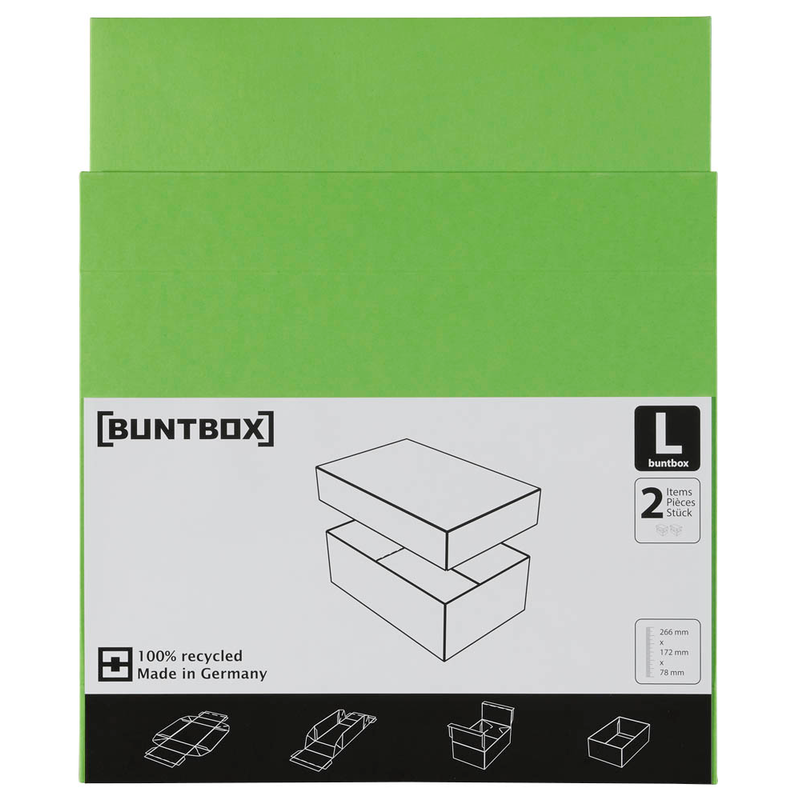 BUNTBOX L Geschenkboxen 3,6 l grün 26,6 x 17,2 x 7,8 cm, 2 St.