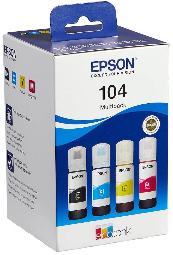 Epson 104 / C13T00P640 Nachfüll-Tinte Multipack CMYK (4er Set) 260 ml