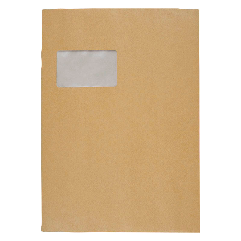 BONG Papprückwandtaschen DIN C4 mit Fenster braun 100 St.