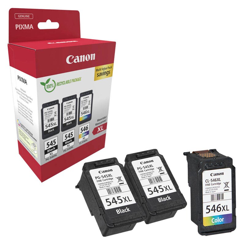 Canon Tintendruckkopf cyan/magenta/gelb, 2 x schwarz HC (8286B013, CL-546XL, PG-545XL)