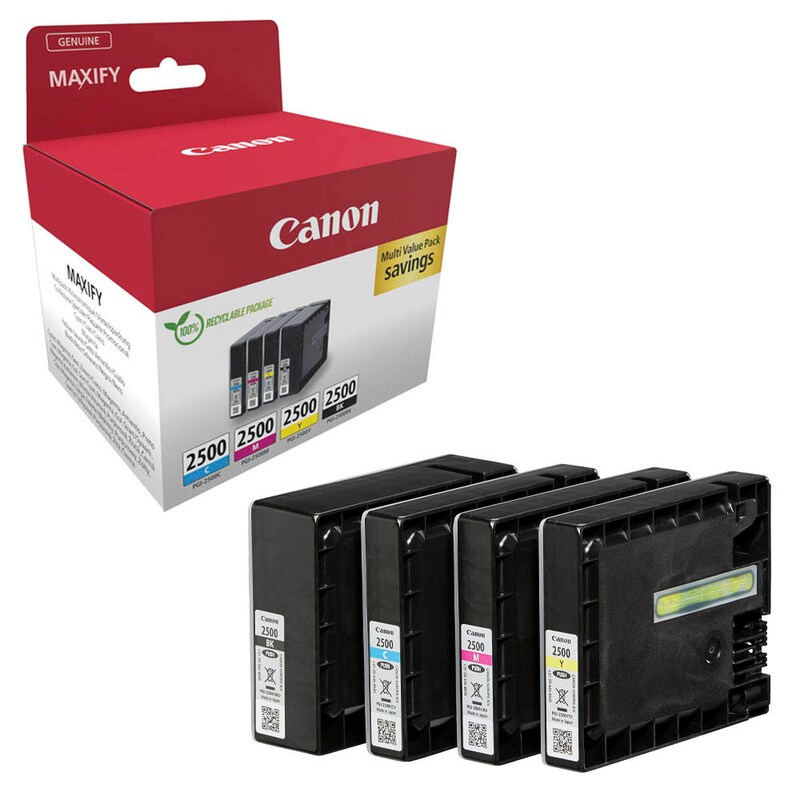 Canon Tintenpatrone gelb, magenta, schwarz, cyan (9290B006, PGI-2500BK, PGI-2500C, PGI-2500M, PGI-2500Y)