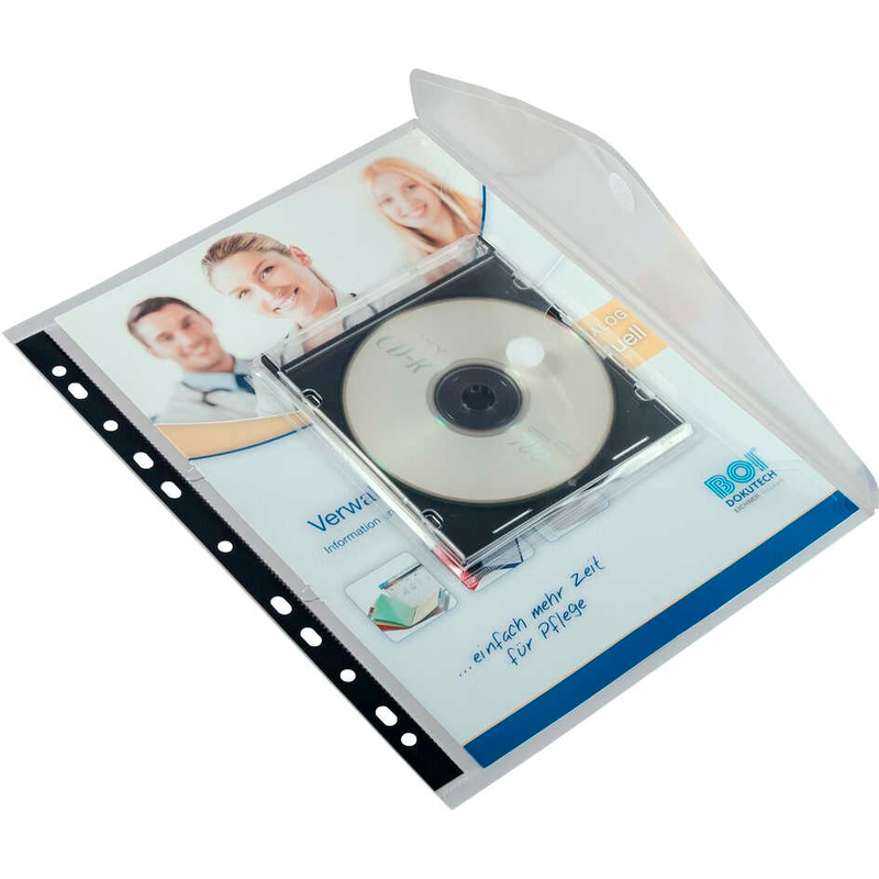 EICHNER Dokumententaschen CD DIN A4 transparent glatt, 5 St.