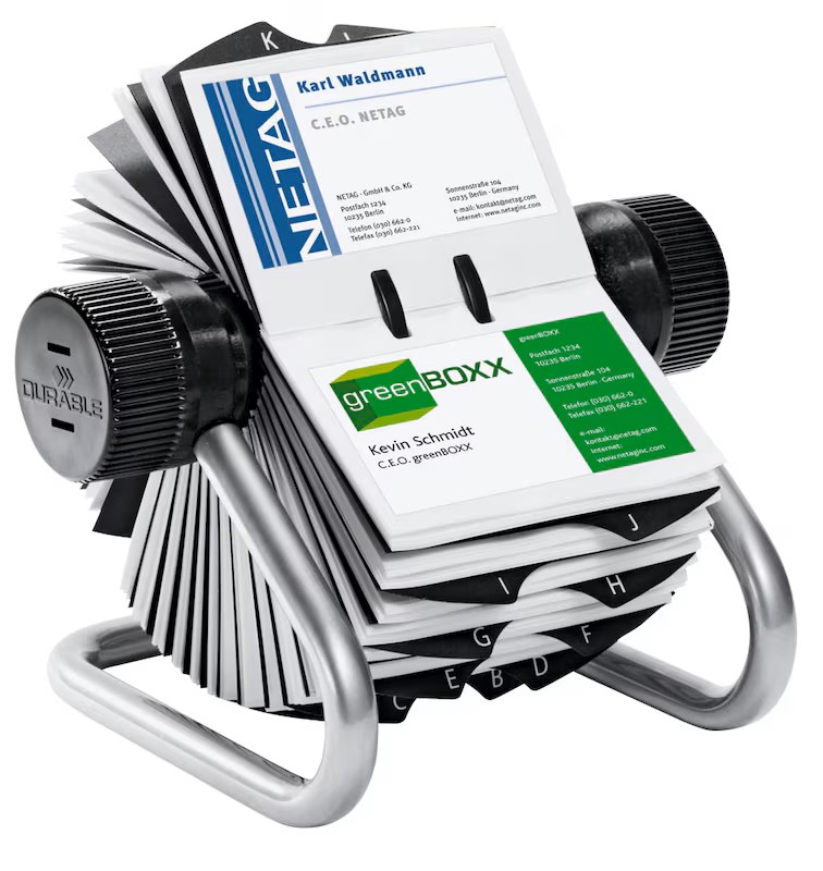 DURABLE Visitenkarten-Rollkartei Visifix silber, für 560 Visitenkarten
