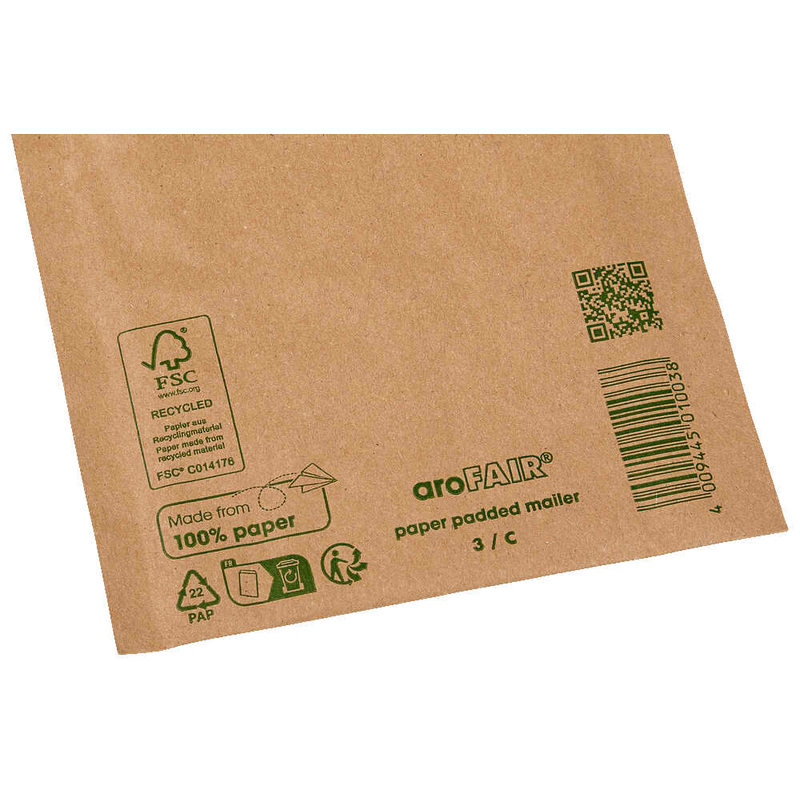 aroFAIR® Polstertaschen Gr. 3/C braun für DIN A5, 100 St.