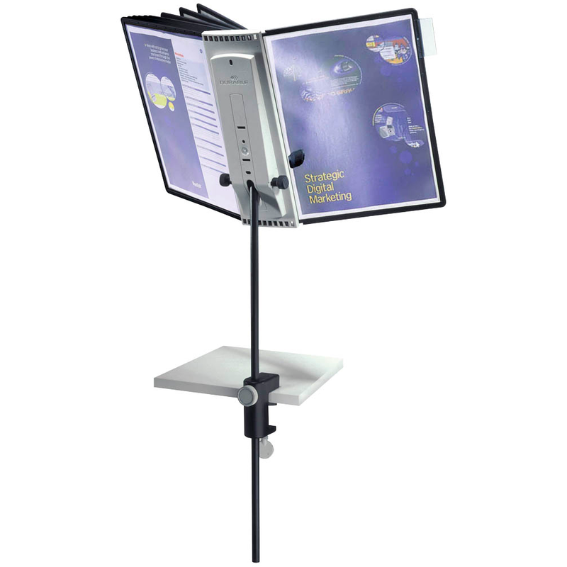 DURABLE Sichttafelsystem SHERPA® Display System desk clamp 10 581800 DIN A4 schwarz mit 10 St. Sichttafeln, 1 St.