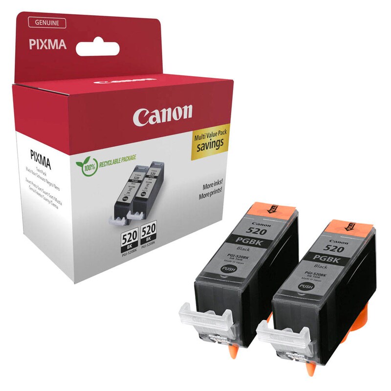 2932B019 CANON PGI520BK Pixma MP Tinte (2) black w/o SEC 2x160Seiten Cardboard